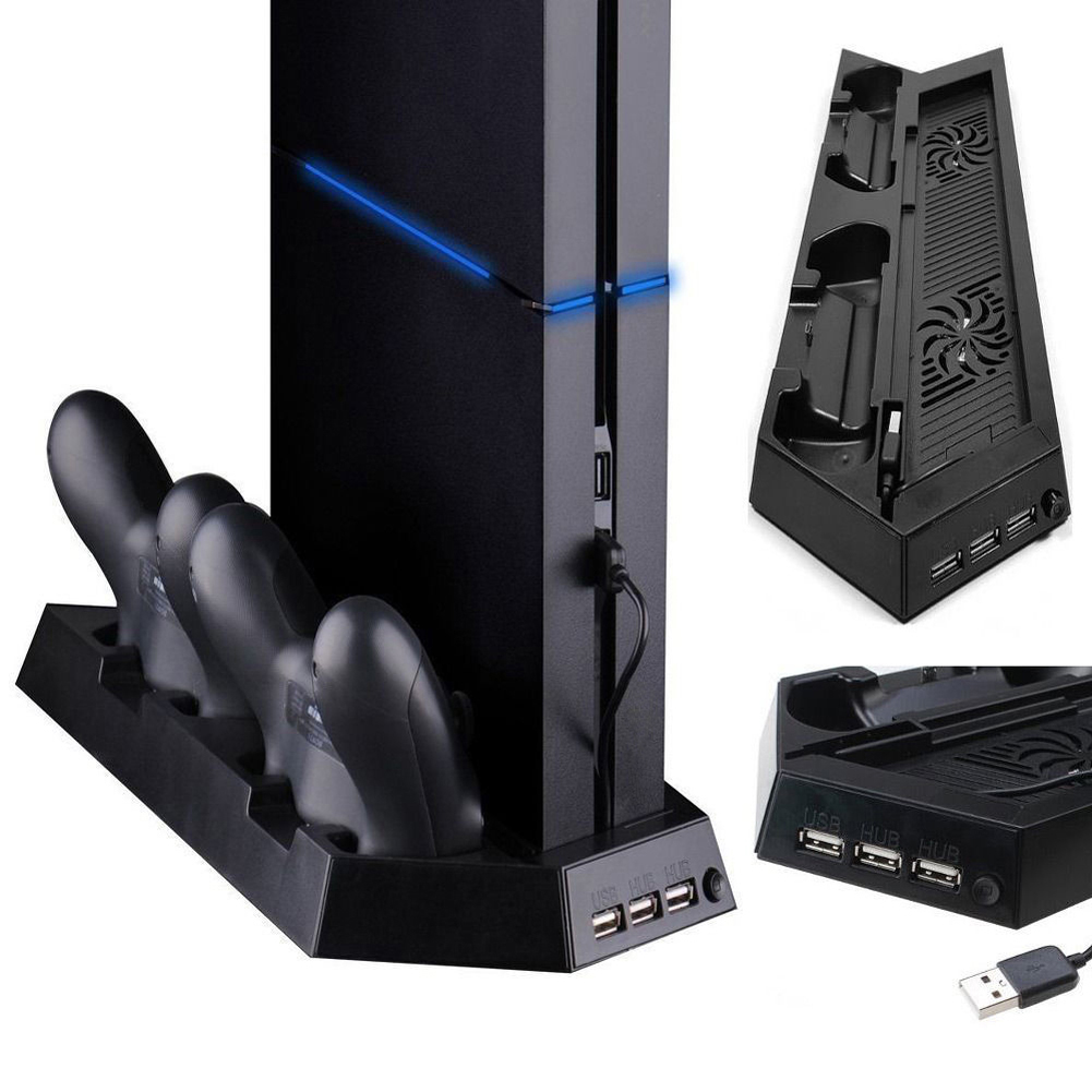 Gaming Console Tv Stand - حامل مروحة تبريد عمودية ومحطة شحن