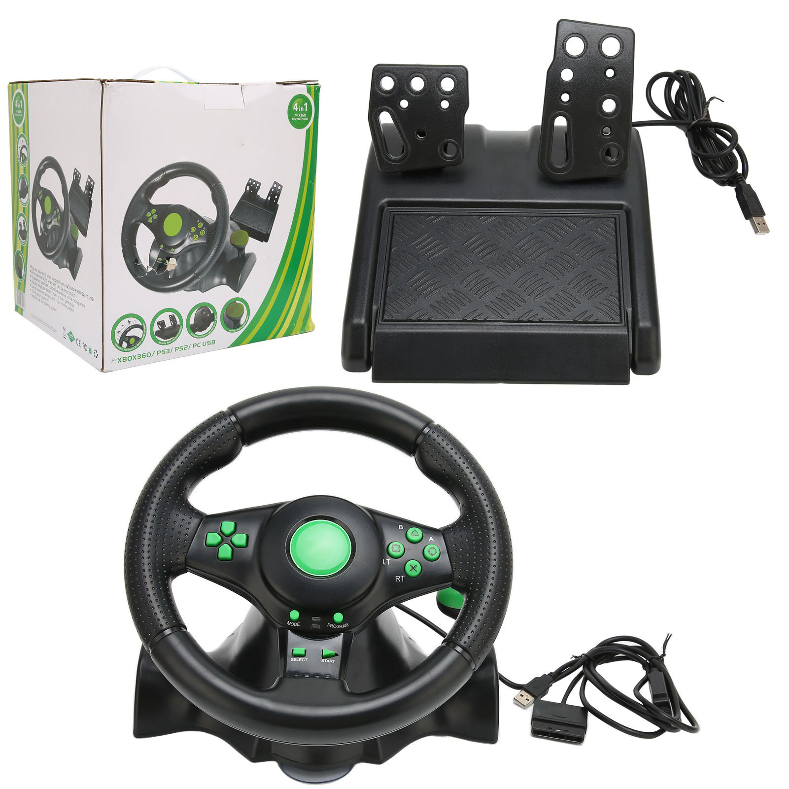 Racing Pedal Set - عجلة قيادة ألعاب سباق السيارات للكمبيوتر