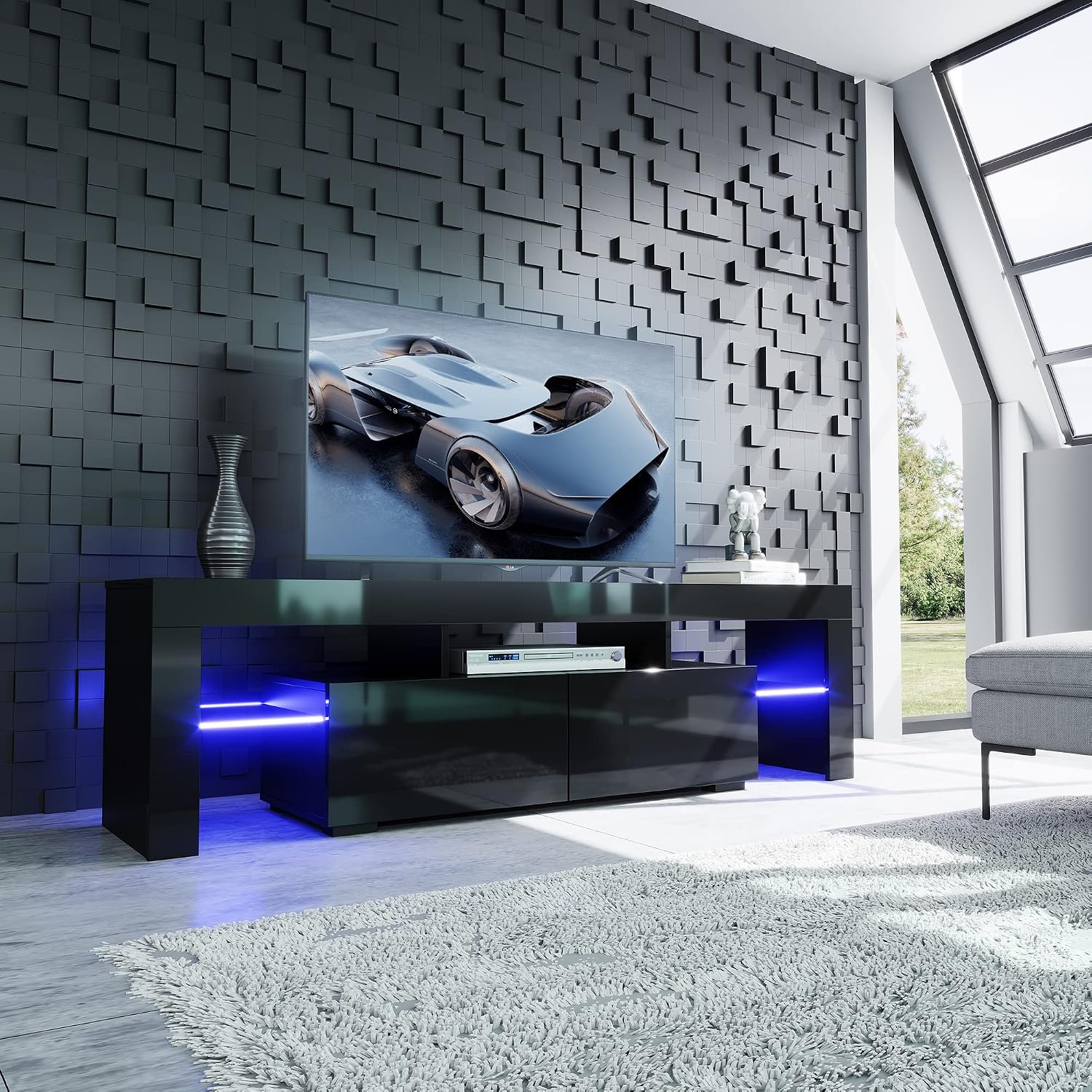 حامل تلفزيون LED لشاشة بحجم 70 - مراجعة Gaming Console Tv Stand وسعره