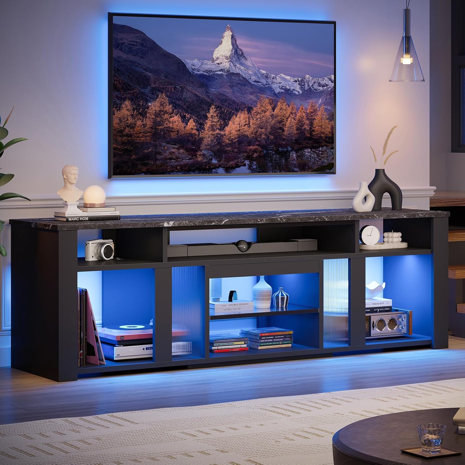 حامل تلفزيون 80 بوصة، مركز ترف - مراجعة Gaming Console Tv Stand وسعره