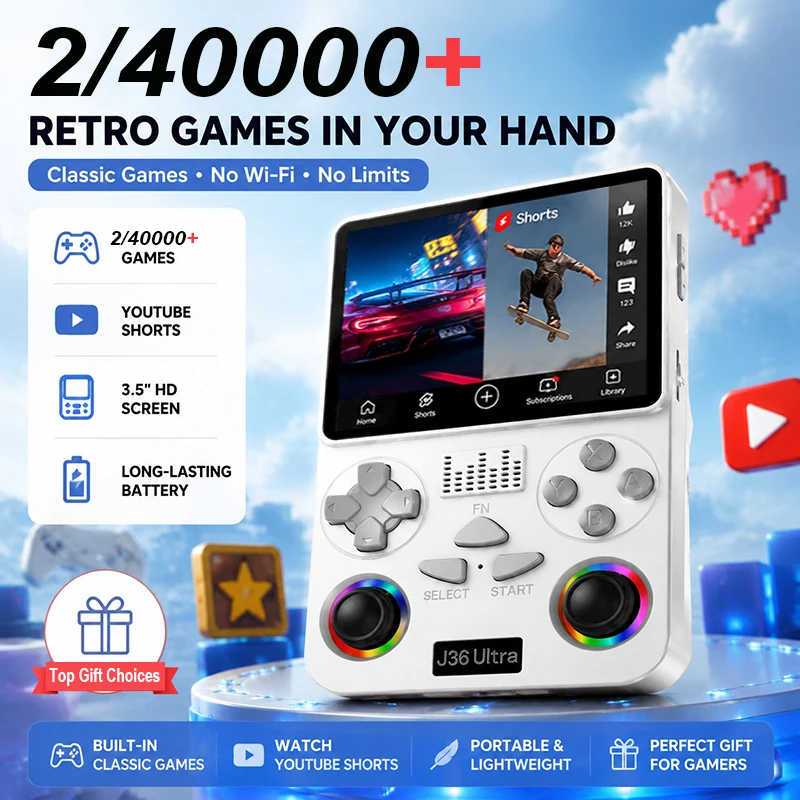 جهاز ألعاب محمول J36 فائق الصغ - مراجعة Gaming Console Youtube وسعره