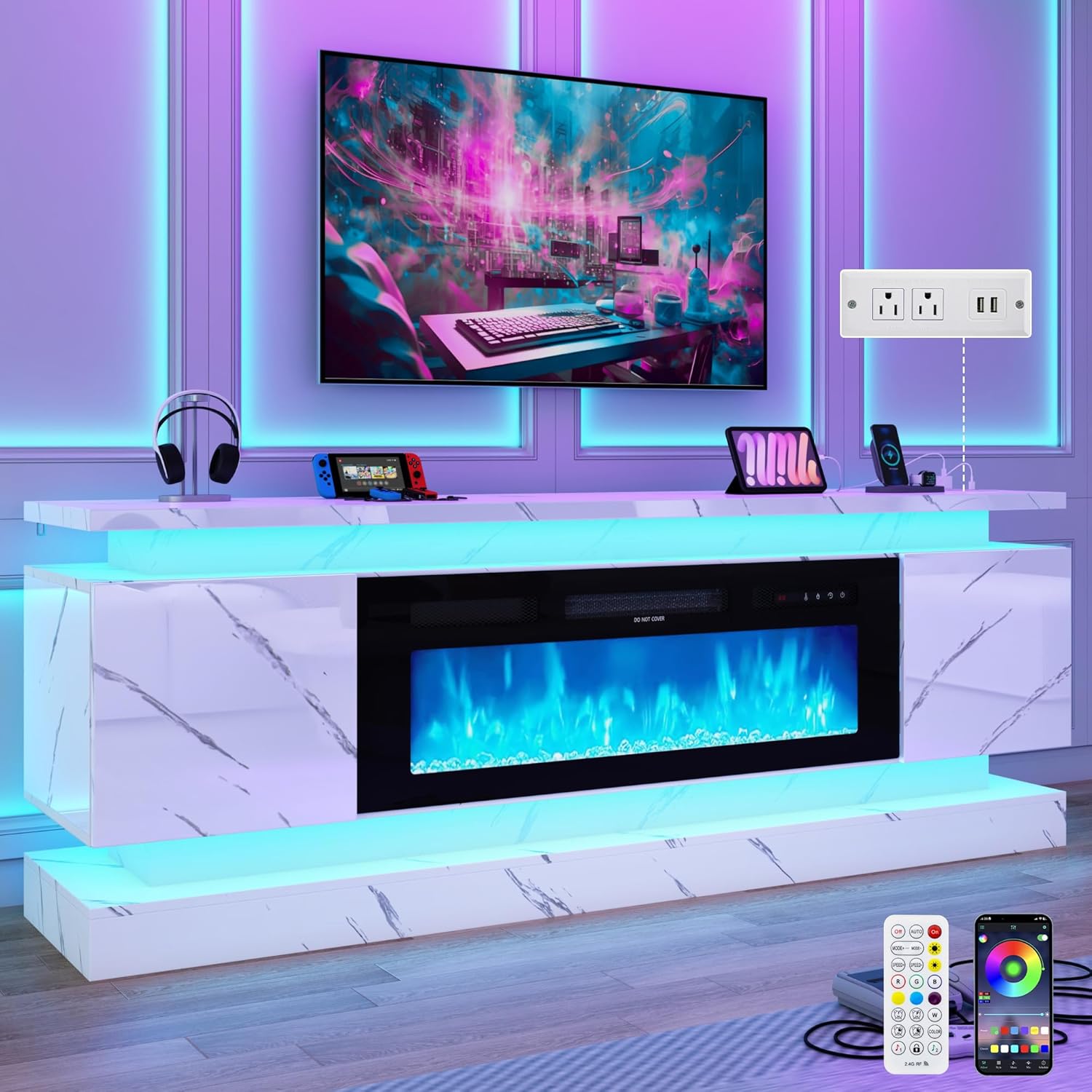 حوامل تلفزيون LED مقاس 71 بوصة - مراجعة Gaming Console Tv Stand وسعره