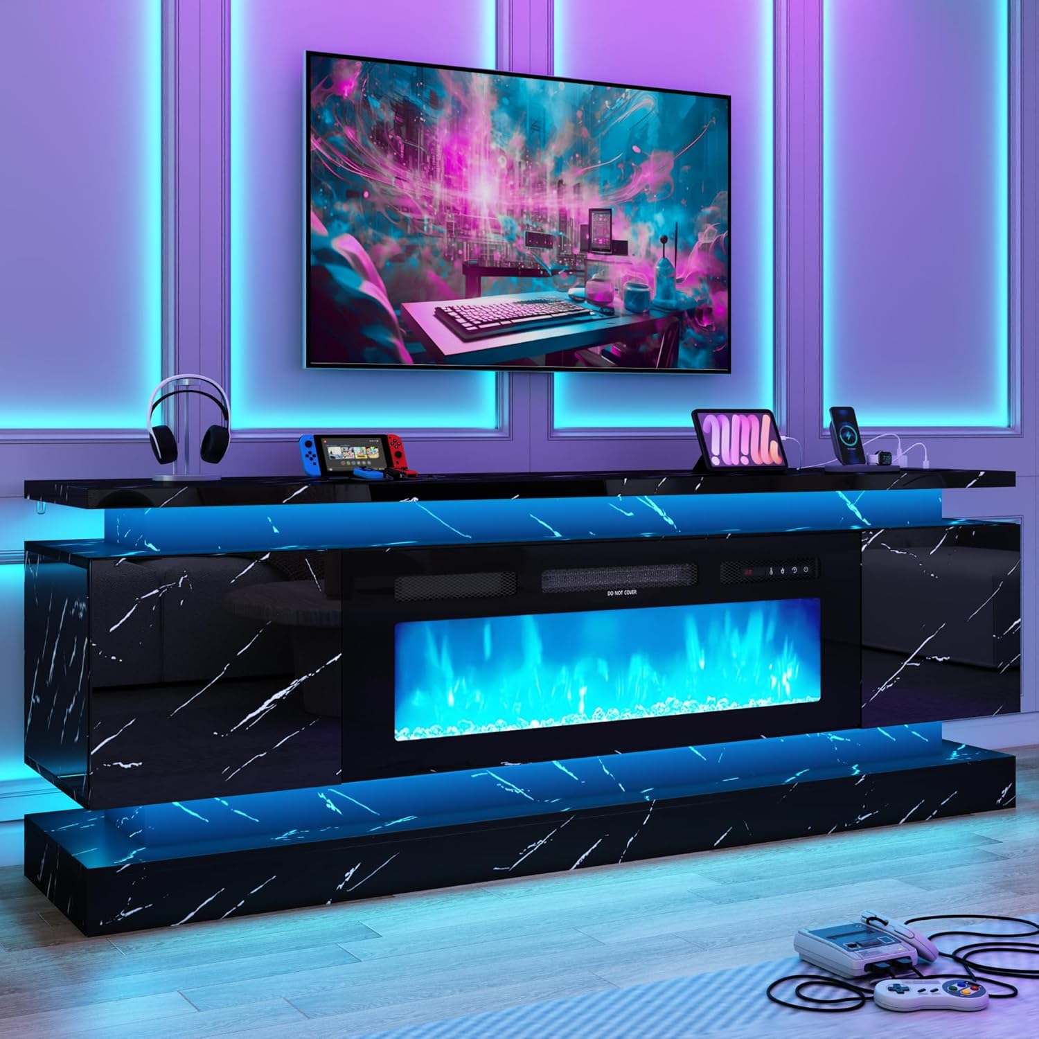 حوامل تلفزيون LED مقاس 71 بوصة - مراجعة Gaming Console Tv Stand وسعره
