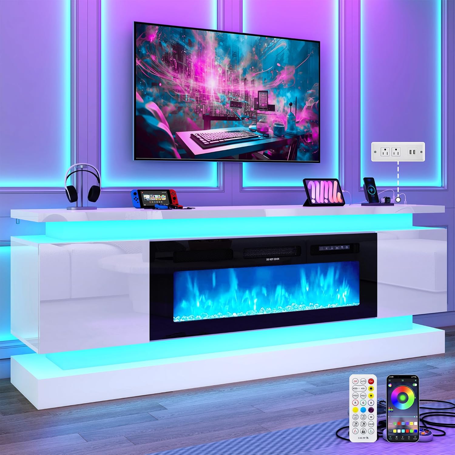 حوامل تلفزيون LED مقاس 71 بوصة - مراجعة Gaming Console Tv Stand وسعره