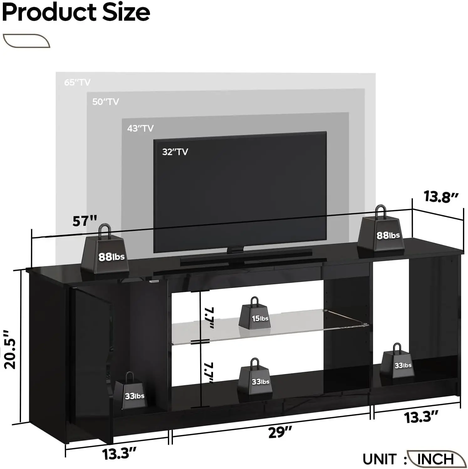 وحدة تلفاز للألعاب بطول 57 بوص - مراجعة Gaming Console Tv Stand وسعره