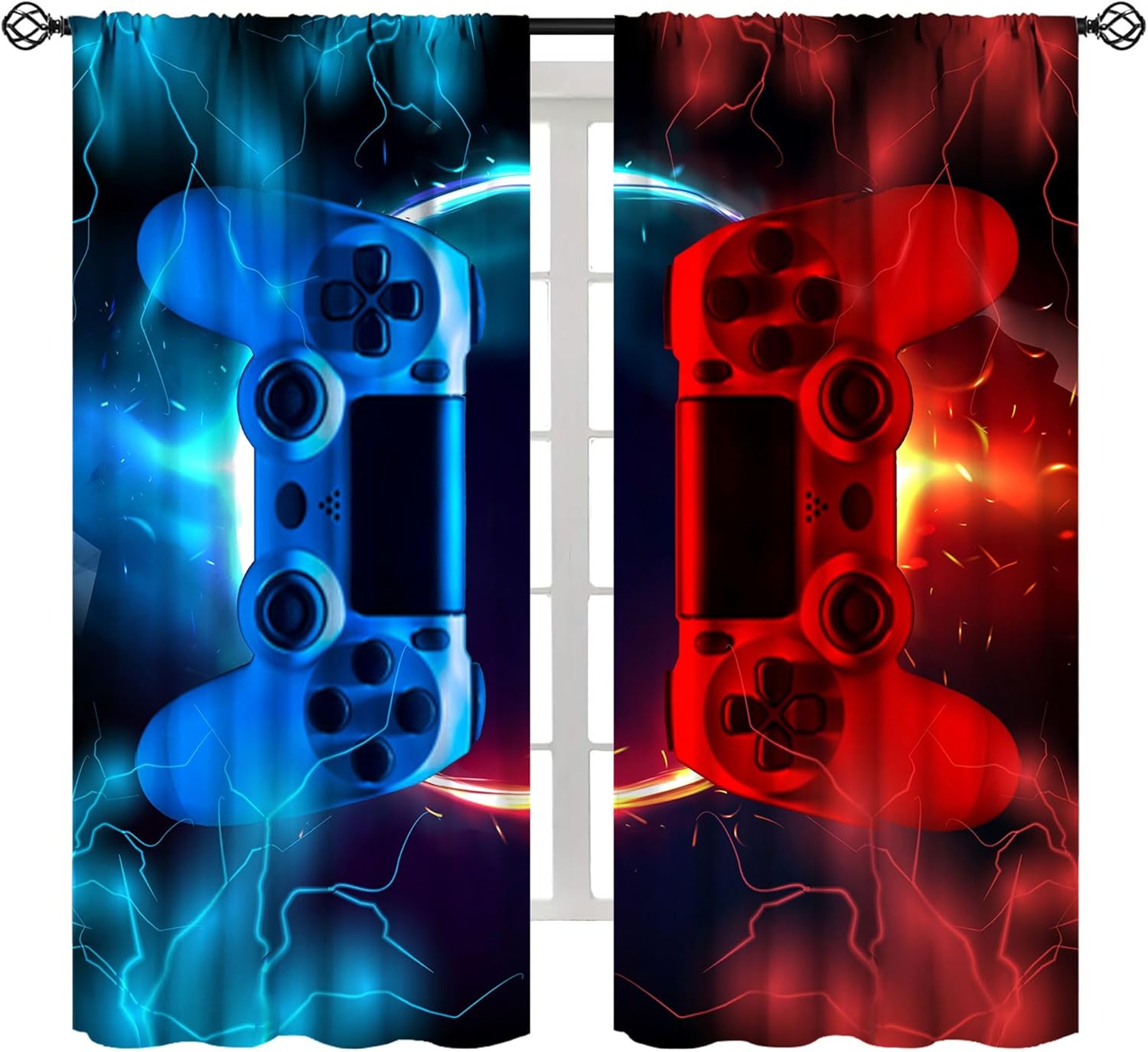 ستائر ألعاب بتصميم أزرق وأحمر  - مراجعة Gaming Console Youtube وسعره